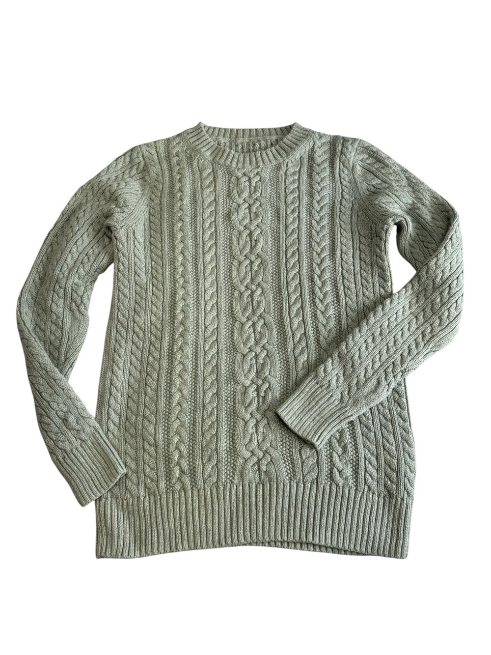 Amazon Essentials Women’s Cable Knit Crewneck Sweater – Sage Green XS